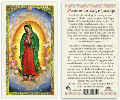 Novena to Our Lady of Guadalupe Holy Prayer Card Laminated (ENGLISH/SPANISH)
