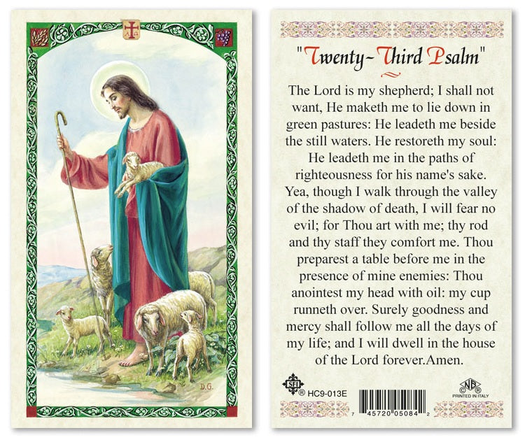 Twenty-Third Psalm Holy Prayer Card Laminated (ENGLISH/SPANISH)
