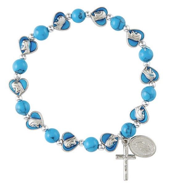 Blessed Mother Heart Stretch Bracelet
