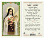 Saint Therese Holy Prayer Card Laminated (ENGLISH/SPANISH)