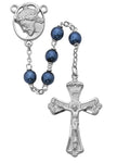 Jesus Blue Metallic Rosary