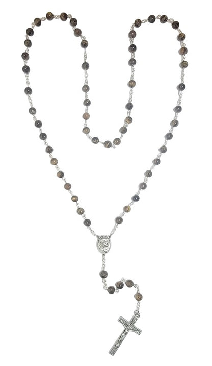 Sacred Heart of Jesus Tiger Eye Rosary