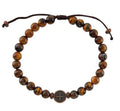 Saint Benedict Tiger Eye Cord Bracelet