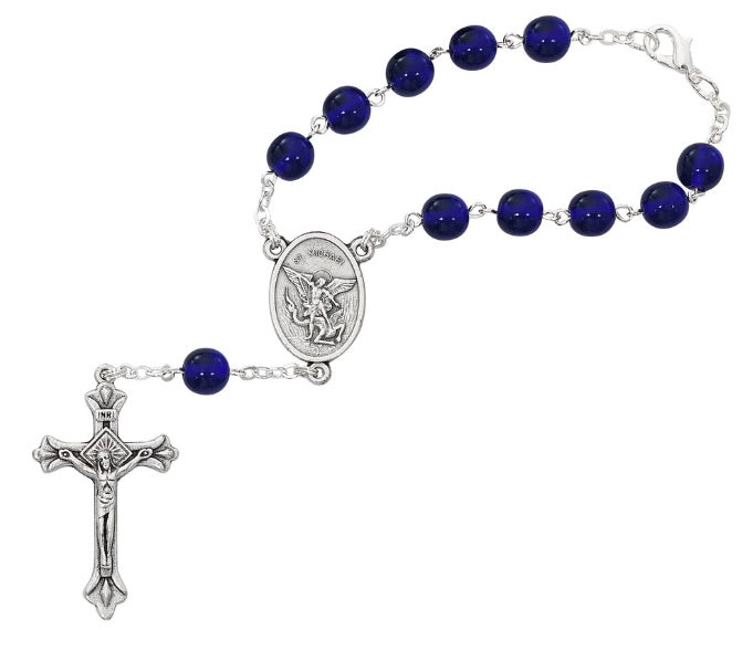 Blue Saint Michael Car Rosary