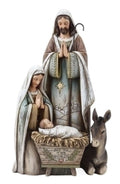 10.5" Holy Family With Donkey Statue
