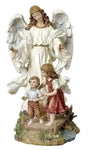 10" Guardian Angel with Children Statue