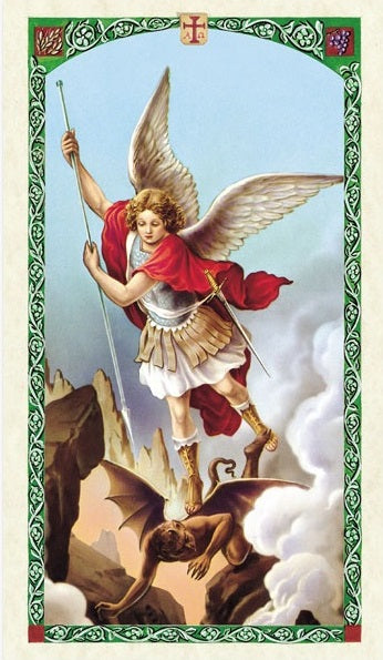 Prayer to Saint Michael the Archangel Holy Prayer Card Laminated (ENGLISH/SPANISH)