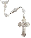 Silver Crystal Bead Wedding Rosary