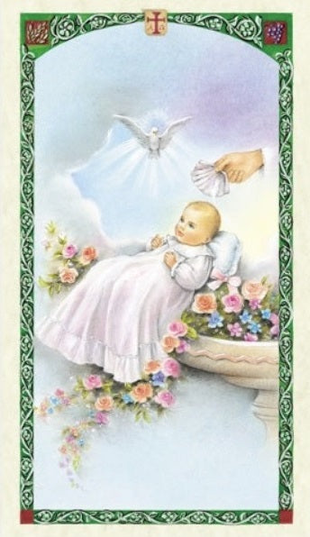 Baptismal Blessing Holy Prayer Card Laminated