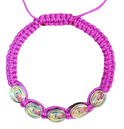 Our Lady of Guadalupe 5 Medal Cord Bracelet (MORE COLORS)