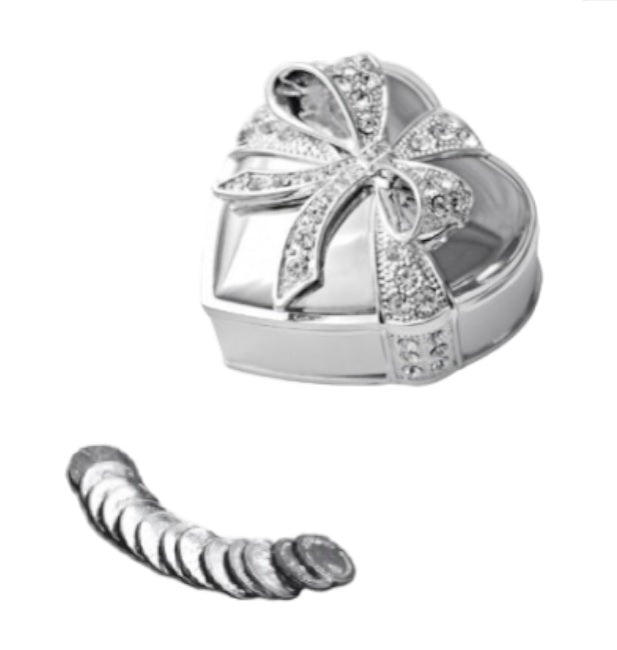 Heart Shaped Wedding Box with Bow and Coins