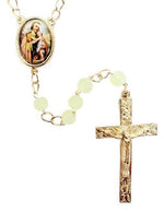 Saint Joseph Green Matte Rosary