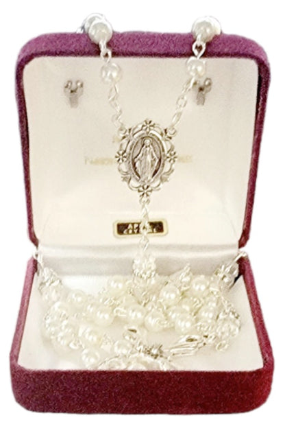 Miraculous Pearl Crystal Rosary