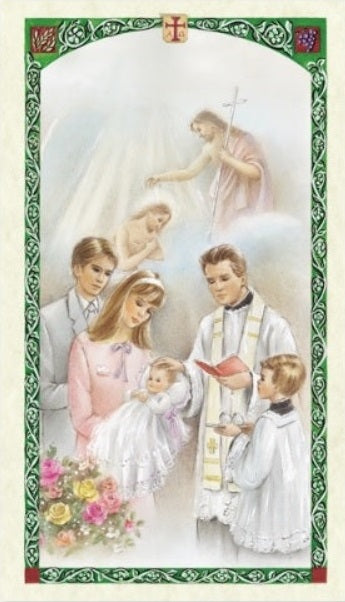Baptism Blessing Holy Prayer Card Laminated
