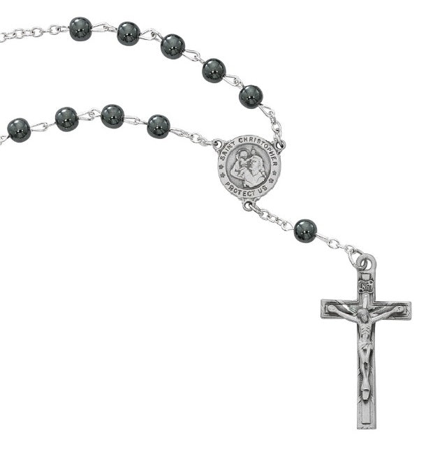 Hematite Car Rosary (MORE SAINTS)