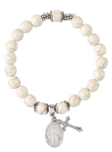 Miraculous Medal Stretch Bracelet (MORE COLORS)