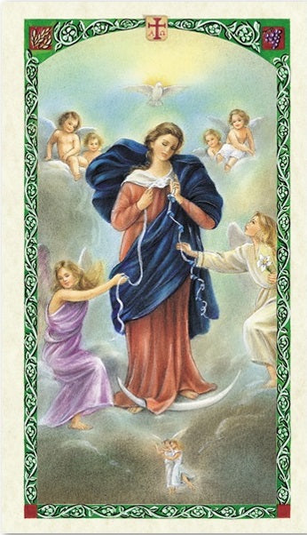 Prayer to the Virgen Mary as Untier of Knots Holy Prayer Card Laminated (ENGLISH/SPANISH)