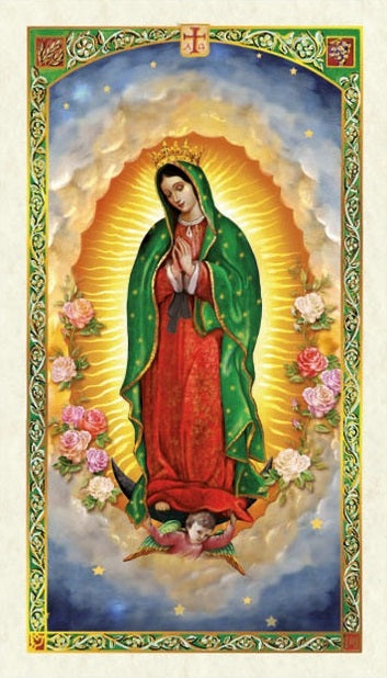 Novena to Our Lady of Guadalupe Holy Prayer Card Laminated (ENGLISH/SPANISH)