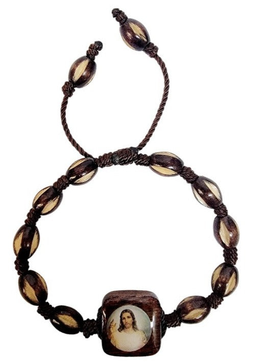 Wood Cord Bracelet (MORE SAINTS)