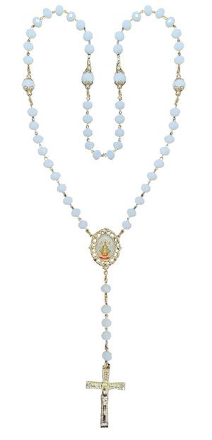 Our Lady of San Juan White Crystal Rosary