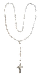 Silver Crystal Bead Wedding Rosary
