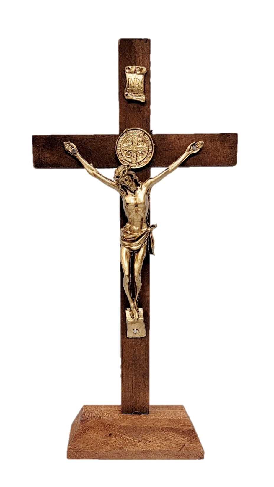 9" Saint Benedict Tabletop Cross