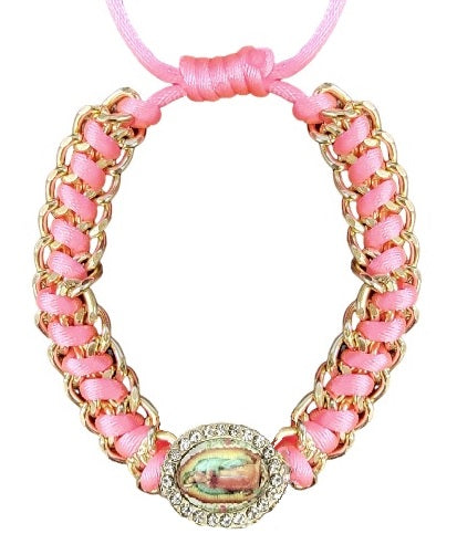 Our Lady of Guadalupe Oval Chain Cord Bracelet (MORE COLORS)