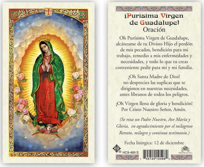 Novena to Our Lady of Guadalupe Holy Prayer Card Laminated (ENGLISH/SPANISH)