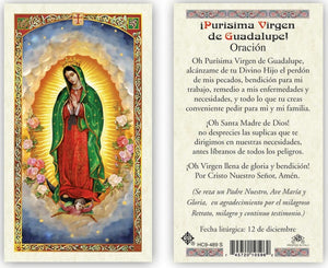 Novena to Our Lady of Guadalupe Holy Prayer Card Laminated (ENGLISH/SPANISH)