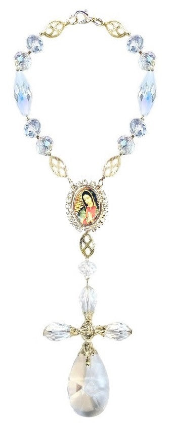 Crystal Car Rosary (MORE SAINTS)
