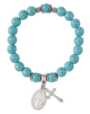 Miraculous Medal Stretch Bracelet (MORE COLORS)