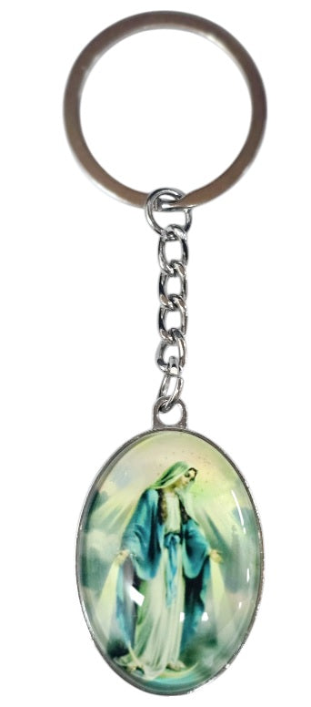 Assorted Saint Oval Bubble Double Sided Key Chain (MORE SAINTS)