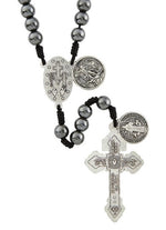 Police Hematite with Saint Michael Rosary