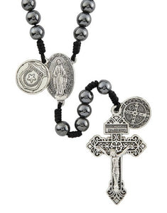 Police Hematite with Saint Michael Rosary