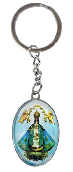 Assorted Saint Oval Bubble Double Sided Key Chain (MORE SAINTS)