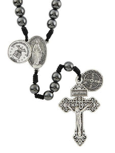 Air Force Hematite with Saint Michael Rosary