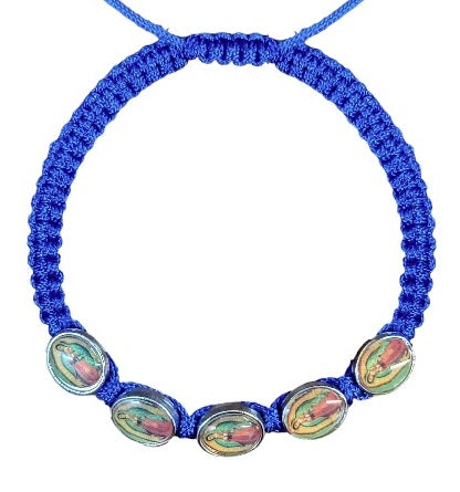Our Lady of Guadalupe 5 Medal Cord Bracelet (MORE COLORS)