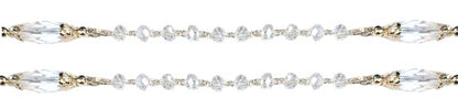 Our Lady of Fatima Clear Crystal Rosary with Stone Cross