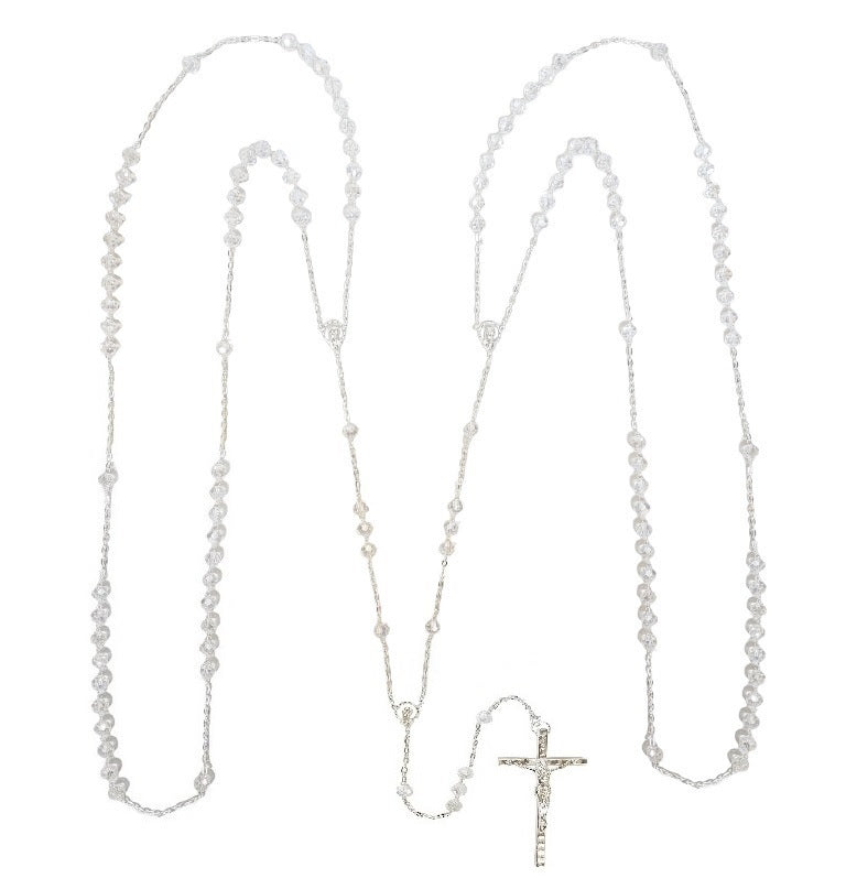 10mm Silver Clear Crystal Wedding Lasso