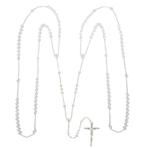 10mm Silver Clear Crystal Wedding Lasso