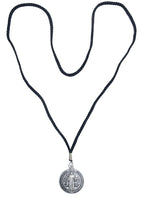 30" St. Benedict Medal Black Cord Necklace