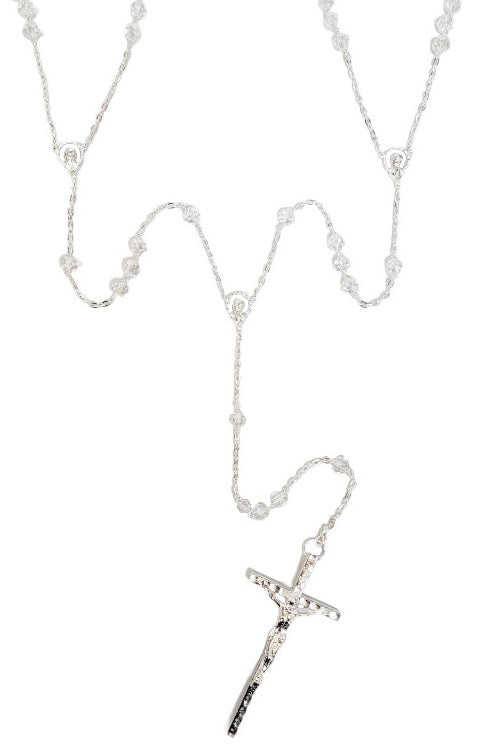 10mm Silver Clear Crystal Wedding Lasso