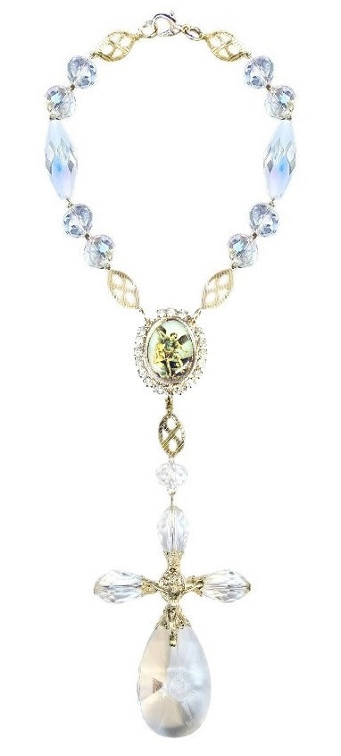 Crystal Car Rosary (MORE SAINTS)
