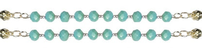 Holy Family Aqua Green Crystal Rosary