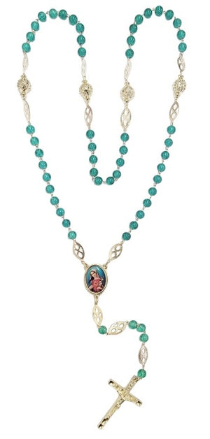 Immaculate Heart of Mary Marbleized Rosary