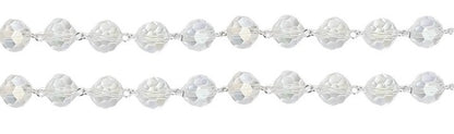 10mm Silver Clear Crystal Wedding Lasso