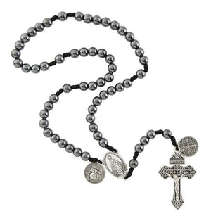 Marines Hematite with Saint Michael Rosary