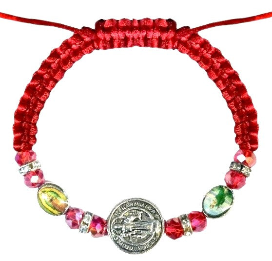 Our Lady of Guadalupe with Benedict and Jude Cord Bracelet