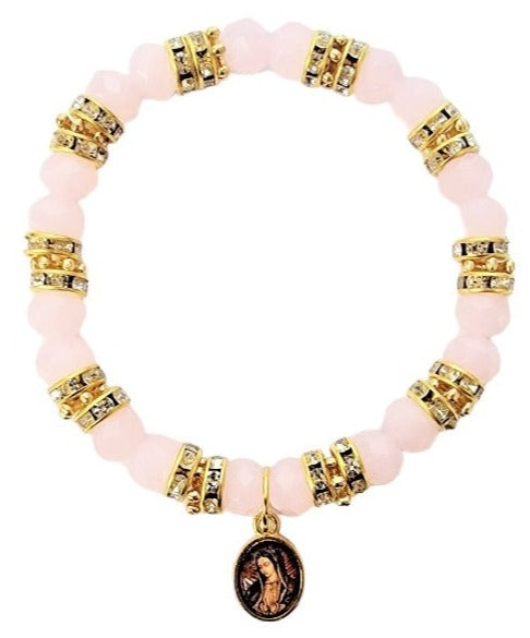 Our Lady Of Guadalupe Crystal Stretch Bracelet (MORE COLORS)