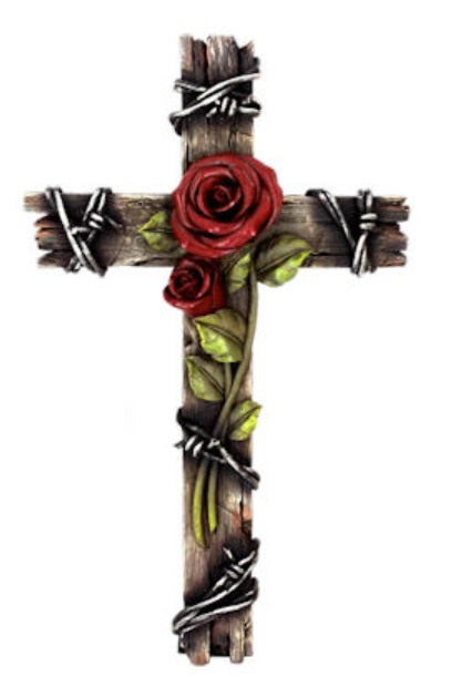10" Rose Wall Cross